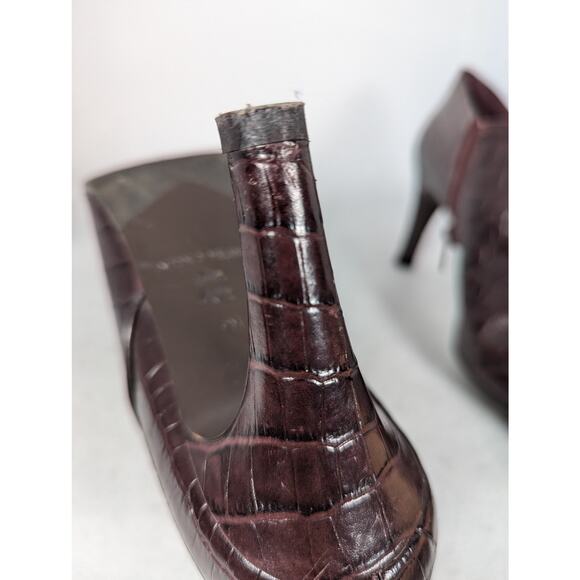 Antonio MelaniAnkle boots brown 7.5Croc print on leather High heel 3.5" See Desc - Picture 13 of 13